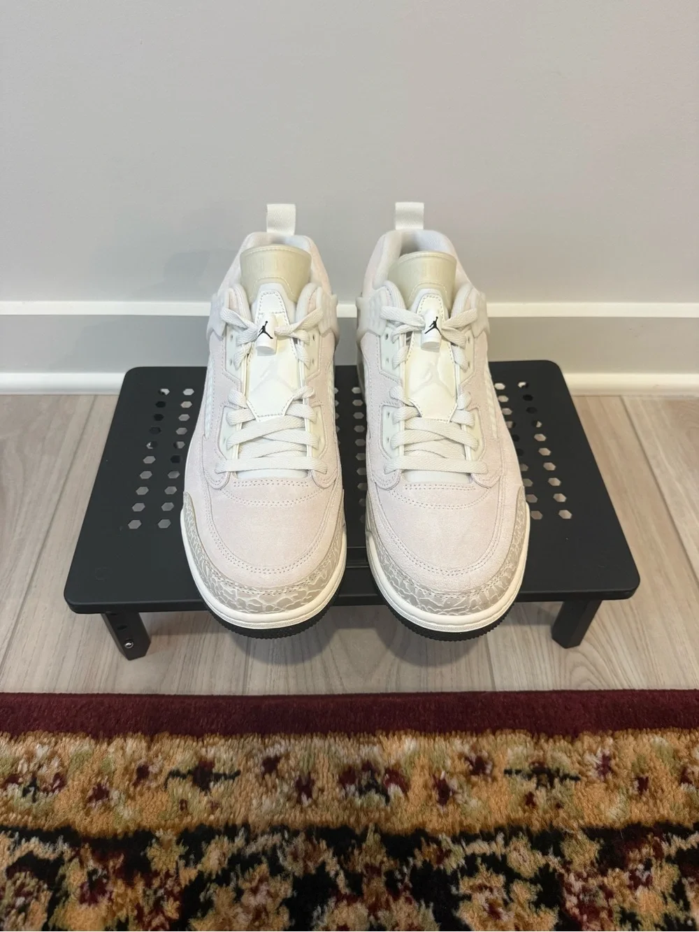 Jordan Pale Pink and Ivory Suede Sneakers
